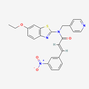 molecular formula C24H20N4O4S B2796585 (E)-N-(6-乙氧基苯并[d]噻唑-2-基)-3-(3-硝基苯基)-N-(吡啄-4-基甲基)丙烯酰胺 CAS No. 941994-45-2