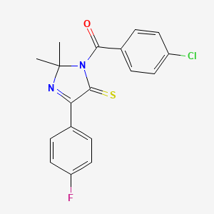 3-(4-chlorobenzoyl)-5-(4-fluorophenyl)-2,2-dimethyl-2,3-dihydro-4H-imidazole-4-thione