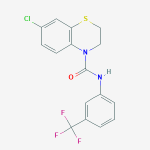 7-chloro-N-[3-(trifluoromethyl)phenyl]-2,3-dihydro-4H-1,4-benzothiazine-4-carboxamide