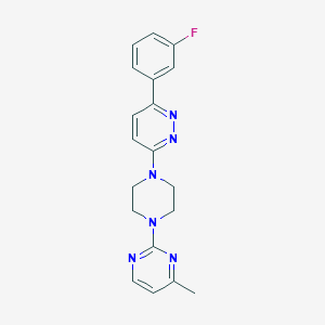 molecular formula C19H19FN6 B2796604 2-[4-[6-(3-Fluorophenyl)pyridazin-3-yl]piperazin-1-yl]-4-methylpyrimidine CAS No. 2380141-85-3