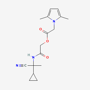 molecular formula C16H21N3O3 B2796613 [(1-cyano-1-cyclopropylethyl)carbamoyl]methyl 2-(2,5-dimethyl-1H-pyrrol-1-yl)acetate CAS No. 1424579-66-7