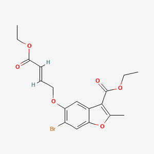 molecular formula C18H19BrO6 B2796622 乙酸 6-溴-5-{[(2E)-4-乙氧基-4-氧代丁-2-烯-1-基]氧基}-2-甲基-1-苯并呋喃-3-甲酸酯 CAS No. 308296-54-0