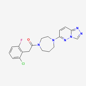 molecular formula C18H18ClFN6O B2796623 2-(2-Chloro-6-fluorophenyl)-1-[4-([1,2,4]triazolo[4,3-b]pyridazin-6-yl)-1,4-diazepan-1-yl]ethanone CAS No. 2379953-22-5