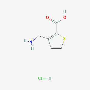molecular formula C6H8ClNO2S B2796633 3-(Aminomethyl)thiophene-2-carboxylic acid hydrochloride CAS No. 2172063-43-1