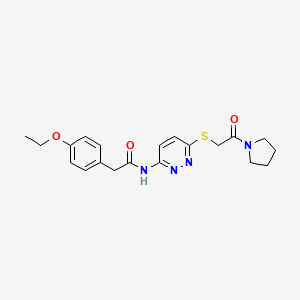 molecular formula C20H24N4O3S B2796634 2-(4-ethoxyphenyl)-N-(6-((2-oxo-2-(pyrrolidin-1-yl)ethyl)thio)pyridazin-3-yl)acetamide CAS No. 1021253-24-6