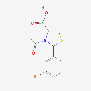 molecular formula C12H12BrNO3S B279664 3-Acetyl-2-(3-bromophenyl)-1,3-thiazolidine-4-carboxylic acid 