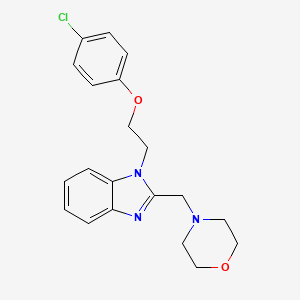 molecular formula C20H22ClN3O2 B2796643 4-[[1-[2-(4-Chlorophenoxy)ethyl]benzimidazol-2-yl]methyl]morpholine CAS No. 872581-66-3