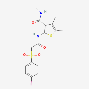 2-(2-((4-fluorophenyl)sulfonyl)acetamido)-N,4,5-trimethylthiophene-3-carboxamide