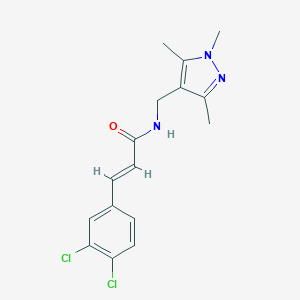 molecular formula C16H17Cl2N3O B279665 3-(3,4-dichlorophenyl)-N-[(1,3,5-trimethyl-1H-pyrazol-4-yl)methyl]acrylamide 
