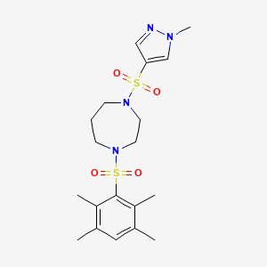 1-((1-methyl-1H-pyrazol-4-yl)sulfonyl)-4-((2,3,5,6-tetramethylphenyl)sulfonyl)-1,4-diazepane