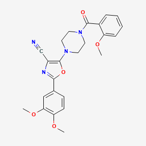 2-(3,4-Dimethoxyphenyl)-5-(4-(2-methoxybenzoyl)piperazin-1-yl)oxazole-4-carbonitrile