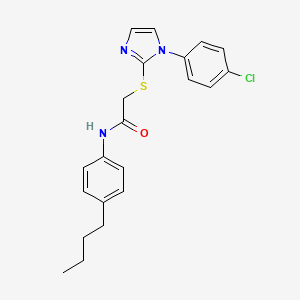 molecular formula C21H22ClN3OS B2796672 N-(4-butylphenyl)-2-[1-(4-chlorophenyl)imidazol-2-yl]sulfanylacetamide CAS No. 688337-35-1