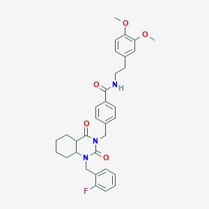 N-[2-(3,4-dimethoxyphenyl)ethyl]-4-[[1-[(2-fluorophenyl)methyl]-2,4-dioxo-4a,5,6,7,8,8a-hexahydroquinazolin-3-yl]methyl]benzamide