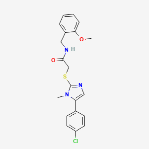 molecular formula C20H20ClN3O2S B2796679 2-((5-(4-氯苯基)-1-甲基-1H-咪唑-2-基)硫)-N-(2-甲氧基苯甲基)乙酰胺 CAS No. 941927-51-1