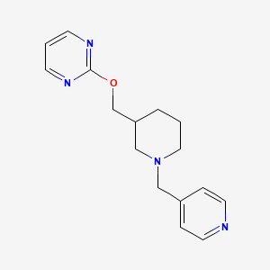 molecular formula C16H20N4O B2796683 2-[[1-(Pyridin-4-ylmethyl)piperidin-3-yl]methoxy]pyrimidine CAS No. 2379972-02-6