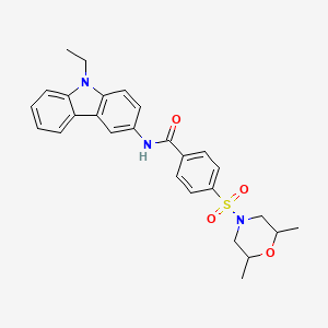 molecular formula C27H29N3O4S B2796687 4-(2,6-二甲基吗啉-4-基)磺酰-N-(9-乙基咔唑-3-基)苯甲酰胺 CAS No. 327976-83-0