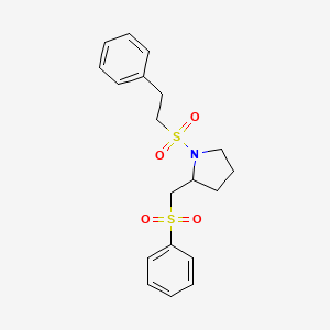 1-(Phenethylsulfonyl)-2-((phenylsulfonyl)methyl)pyrrolidine