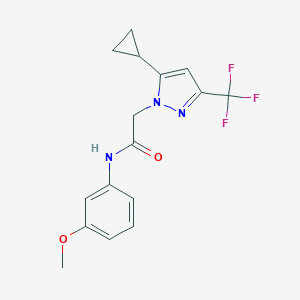 2-[5-cyclopropyl-3-(trifluoromethyl)-1H-pyrazol-1-yl]-N-(3-methoxyphenyl)acetamide