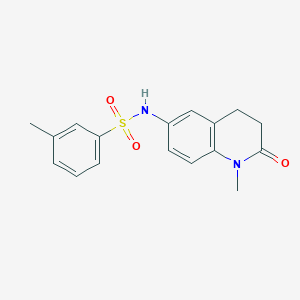 molecular formula C17H18N2O3S B2796712 3-甲基-N~1~-(1-甲基-2-氧代-1,2,3,4-四氢-6-喹啉基)-1-苯磺酰胺 CAS No. 921915-60-8