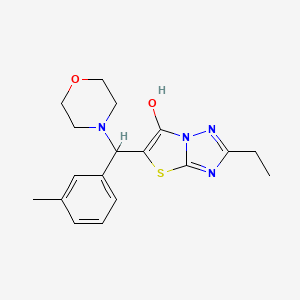 molecular formula C18H22N4O2S B2796713 2-Ethyl-5-(morpholino(m-tolyl)methyl)thiazolo[3,2-b][1,2,4]triazol-6-ol CAS No. 898346-28-6