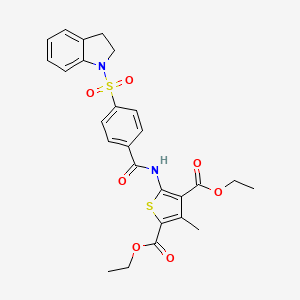 Diethyl 5-(4-(indolin-1-ylsulfonyl)benzamido)-3-methylthiophene-2,4-dicarboxylate