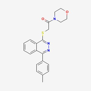 molecular formula C21H21N3O2S B2796715 1-吗啉基-2-((4-(对甲苯基)邻苯二嗪-1-基)硫)乙酮 CAS No. 924865-61-2