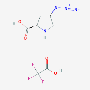 molecular formula C7H9F3N4O4 B2796719 (2S,4S)-4-Azidopyrrolidine-2-carboxylic acid;2,2,2-trifluoroacetic acid CAS No. 2225126-88-3
