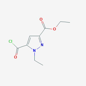 molecular formula C9H11ClN2O3 B2796725 Ethyl 5-carbonochloridoyl-1-ethylpyrazole-3-carboxylate CAS No. 1946816-91-6