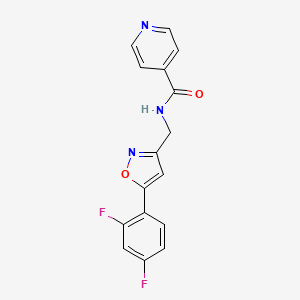 molecular formula C16H11F2N3O2 B2796731 N-((5-(2,4-difluorophenyl)isoxazol-3-yl)methyl)isonicotinamide CAS No. 1210457-73-0