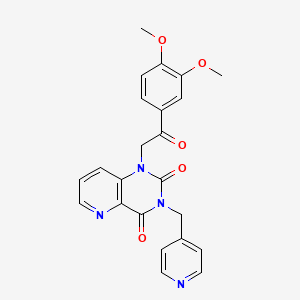 molecular formula C23H20N4O5 B2796732 1-(2-(3,4-二甲氧基苯基)-2-氧代乙基)-3-(吡啶-4-基甲基)吡啶并[3,2-d]嘧啶-2,4(1H,3H)-二酮 CAS No. 941908-53-8