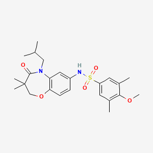 N-(5-isobutyl-3,3-dimethyl-4-oxo-2,3,4,5-tetrahydrobenzo[b][1,4]oxazepin-7-yl)-4-methoxy-3,5-dimethylbenzenesulfonamide
