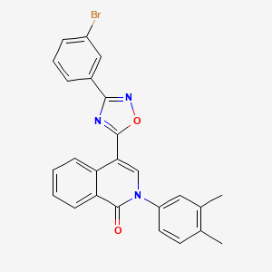 molecular formula C25H18BrN3O2 B2796737 4-[3-(3-bromophenyl)-1,2,4-oxadiazol-5-yl]-2-(3,4-dimethylphenyl)isoquinolin-1(2H)-one CAS No. 1326879-70-2
