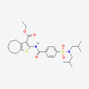 ethyl 2-(4-(N,N-diisobutylsulfamoyl)benzamido)-5,6,7,8-tetrahydro-4H-cyclohepta[b]thiophene-3-carboxylate