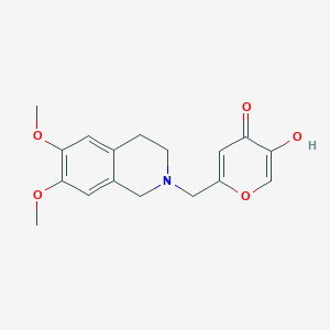 molecular formula C17H19NO5 B2796749 2-((6,7-二甲氧基-3,4-二氢异喹啉-2(1H)-基)甲基)-5-羟基-4H-吡喃-4-酮 CAS No. 1190285-68-7