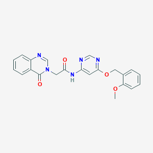 N-(6-((2-methoxybenzyl)oxy)pyrimidin-4-yl)-2-(4-oxoquinazolin-3(4H)-yl)acetamide