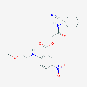 molecular formula C19H24N4O6 B2796756 [2-[(1-Cyanocyclohexyl)amino]-2-oxoethyl] 2-(2-methoxyethylamino)-5-nitrobenzoate CAS No. 871544-69-3