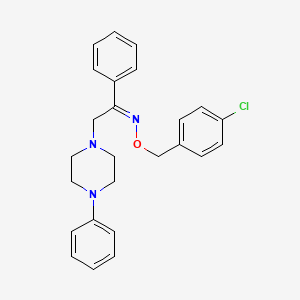 molecular formula C25H26ClN3O B2796769 1-phenyl-2-(4-phenylpiperazino)-1-ethanone O-(4-chlorobenzyl)oxime CAS No. 250714-03-5