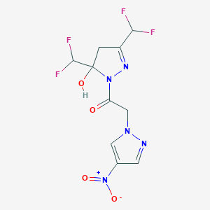 3,5-bis(difluoromethyl)-1-({4-nitro-1H-pyrazol-1-yl}acetyl)-4,5-dihydro-1H-pyrazol-5-ol