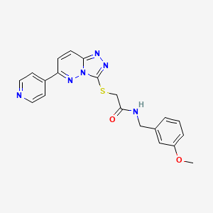 molecular formula C20H18N6O2S B2796781 N-[(3-methoxyphenyl)methyl]-2-[(6-pyridin-4-yl-[1,2,4]triazolo[4,3-b]pyridazin-3-yl)sulfanyl]acetamide CAS No. 894062-07-8
