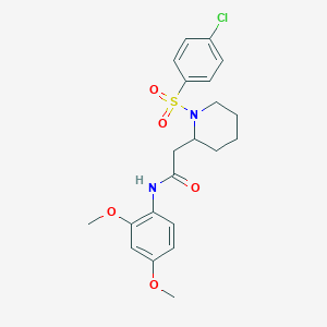 molecular formula C21H25ClN2O5S B2796787 2-(1-((4-chlorophenyl)sulfonyl)piperidin-2-yl)-N-(2,4-dimethoxyphenyl)acetamide CAS No. 941990-64-3