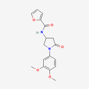 molecular formula C17H18N2O5 B2796791 N-(1-(3,4-dimethoxyphenyl)-5-oxopyrrolidin-3-yl)furan-2-carboxamide CAS No. 900997-67-3