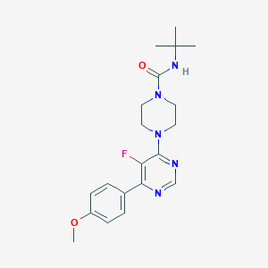 N-Tert-butyl-4-[5-fluoro-6-(4-methoxyphenyl)pyrimidin-4-yl]piperazine-1-carboxamide