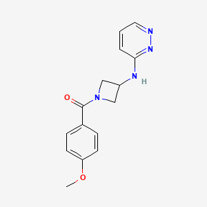 molecular formula C15H16N4O2 B2796796 N-[1-(4-methoxybenzoyl)azetidin-3-yl]pyridazin-3-amine CAS No. 2097918-43-7