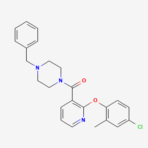molecular formula C24H24ClN3O2 B2796799 (4-苄基哌嗪-1-基)-[2-(4-氯-2-甲基苯氧基)吡啶-3-基]甲酮 CAS No. 497060-64-7