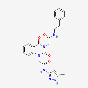 2-[2,4-dioxo-3-[2-oxo-2-(phenethylamino)ethyl]-1(2H,4H)-quinazolinyl]-N-(5-methyl-1H-pyrazol-3-yl)acetamide