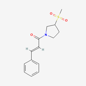 molecular formula C14H17NO3S B2796802 (E)-1-(3-(methylsulfonyl)pyrrolidin-1-yl)-3-phenylprop-2-en-1-one CAS No. 1448140-49-5