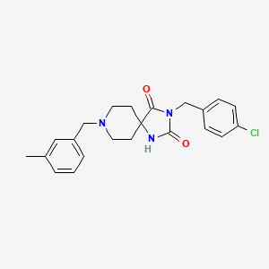 molecular formula C22H24ClN3O2 B2796803 3-(4-Chlorobenzyl)-8-(3-methylbenzyl)-1,3,8-triazaspiro[4.5]decane-2,4-dione CAS No. 1021126-22-6