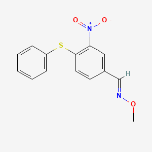 molecular formula C14H12N2O3S B2796809 3-硝基-4-(苯基硫代)苯甲醛 O-甲基肟 CAS No. 477852-23-6