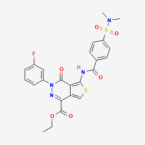 molecular formula C24H21FN4O6S2 B2796810 ethyl 5-(4-(N,N-dimethylsulfamoyl)benzamido)-3-(3-fluorophenyl)-4-oxo-3,4-dihydrothieno[3,4-d]pyridazine-1-carboxylate CAS No. 888471-38-3