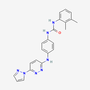 molecular formula C22H21N7O B2796814 1-(4-((6-(1H-吡唑-1-基)吡啶-3-基)氨基)苯基)-3-(2,3-二甲基苯基)脲 CAS No. 1013836-08-2